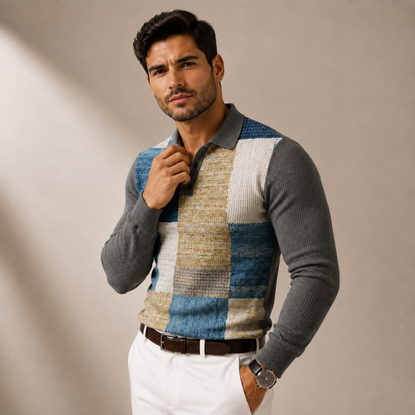 Camisa Polo D'Avanti® 1028 Geométrica Estilo Moderno