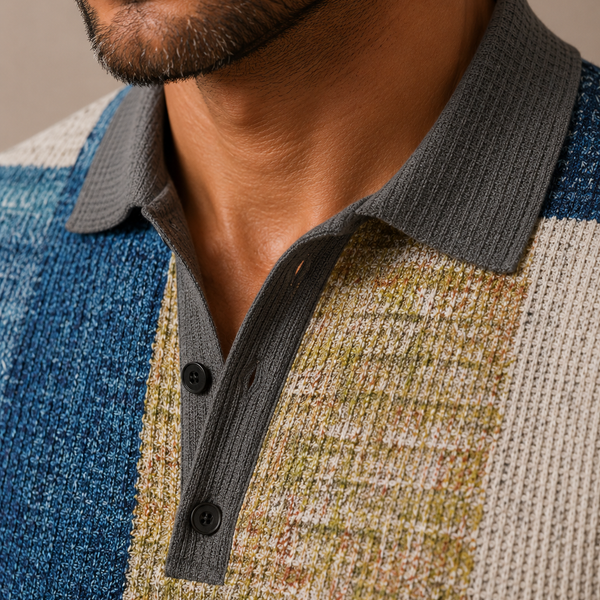 Camisa Polo D'Avanti® 1028 Geométrica Estilo Moderno