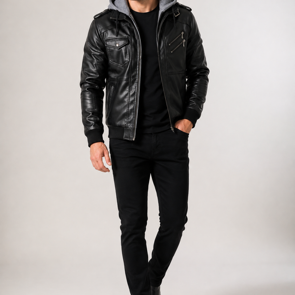 Jaqueta Masculina de Couro Casual D'Avanti® 1121