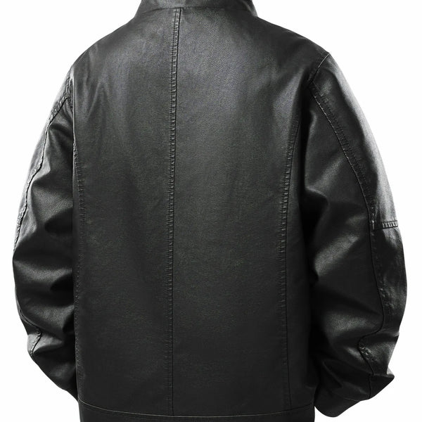 Jaqueta Masculina de Couro com Gola Alta D'Avanti® 1122