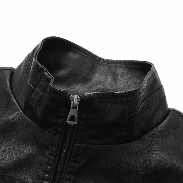 Jaqueta Masculina de Couro com Gola Alta D'Avanti® 1122