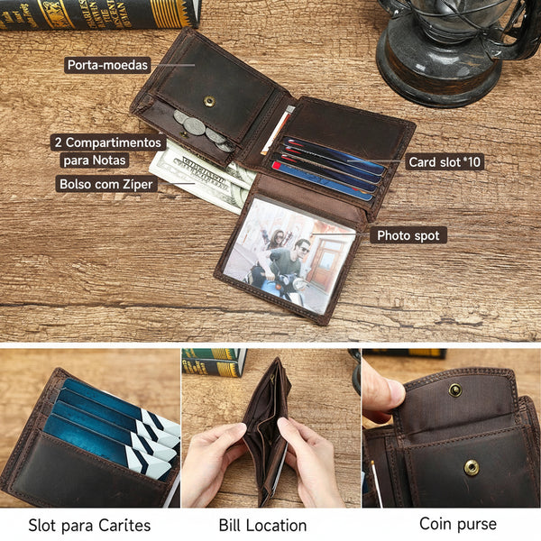 Carteira de Couro Crazy Horse D'Avanti® 1077