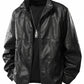 Jaqueta Masculina de Couro com Gola Alta D'Avanti® 1122