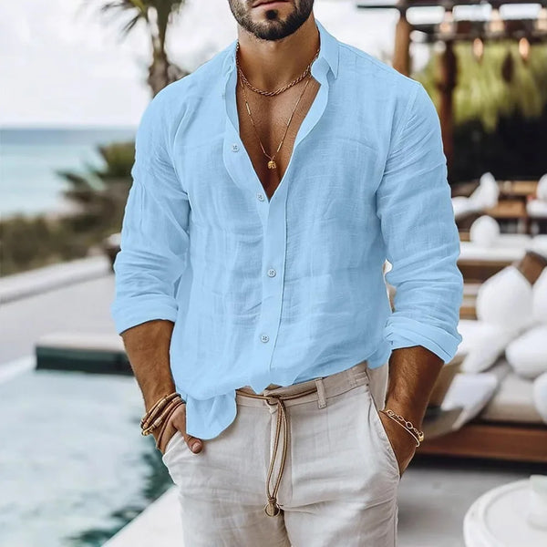 Camisa de Linho Masculina Estilo Europeu D´Avanti® 1017